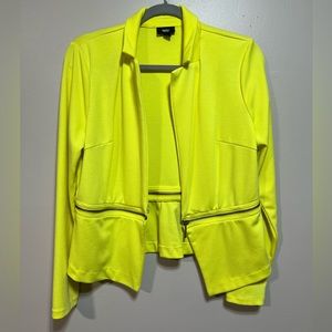 Yellow blazer with zipper detail